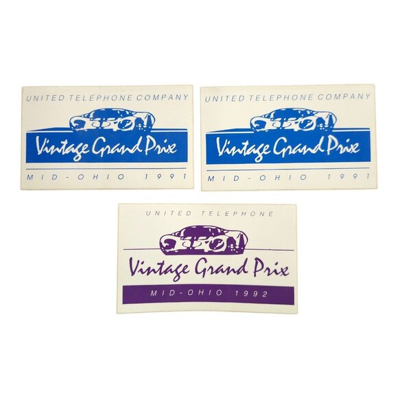United Telephone Company Vintage Grand Prix Mid Ohio 1991-1992 Stickers Decals - Picture 1 of 10